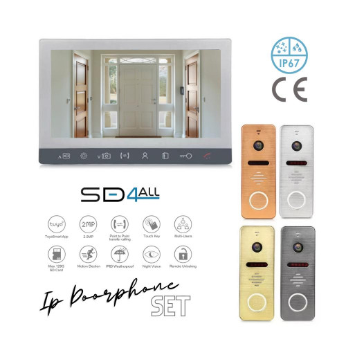 Σετ θυροτηλεόρασης 7 ιντσών 1759-7i + 60249C, με μεγάλο φωτιζόμενο μπουτόν κουδουνιού. Σετ θυροτηλεόρασης 7 ιντσών 1759-7i + 60249C, με μεγάλο φωτιζόμενο μπουτόν κουδουνιού.