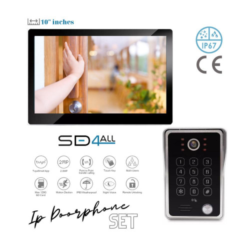 Σετ θυροτηλεόρασης 10 ιντσών 1759-10i + 81249C, με δακτυλικό αποτύπωμα, κάρτα και κωδικό. Σετ θυροτηλεόρασης 10 ιντσών 1759-10i + 81249C, με δακτυλικό αποτύπωμα, κάρτα και κωδικό.