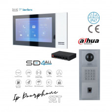 Σύνθεση Dahua θυροτηλεόρασης TCP-IP, με ενσωματωμένο αναγνώστη δακτυλικών αποτυπωμάτων. Δυνατότητα επικοινωνίας του συστήματος και με άλλες συσκευές μέσω SIP.
